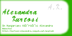 alexandra kurtosi business card